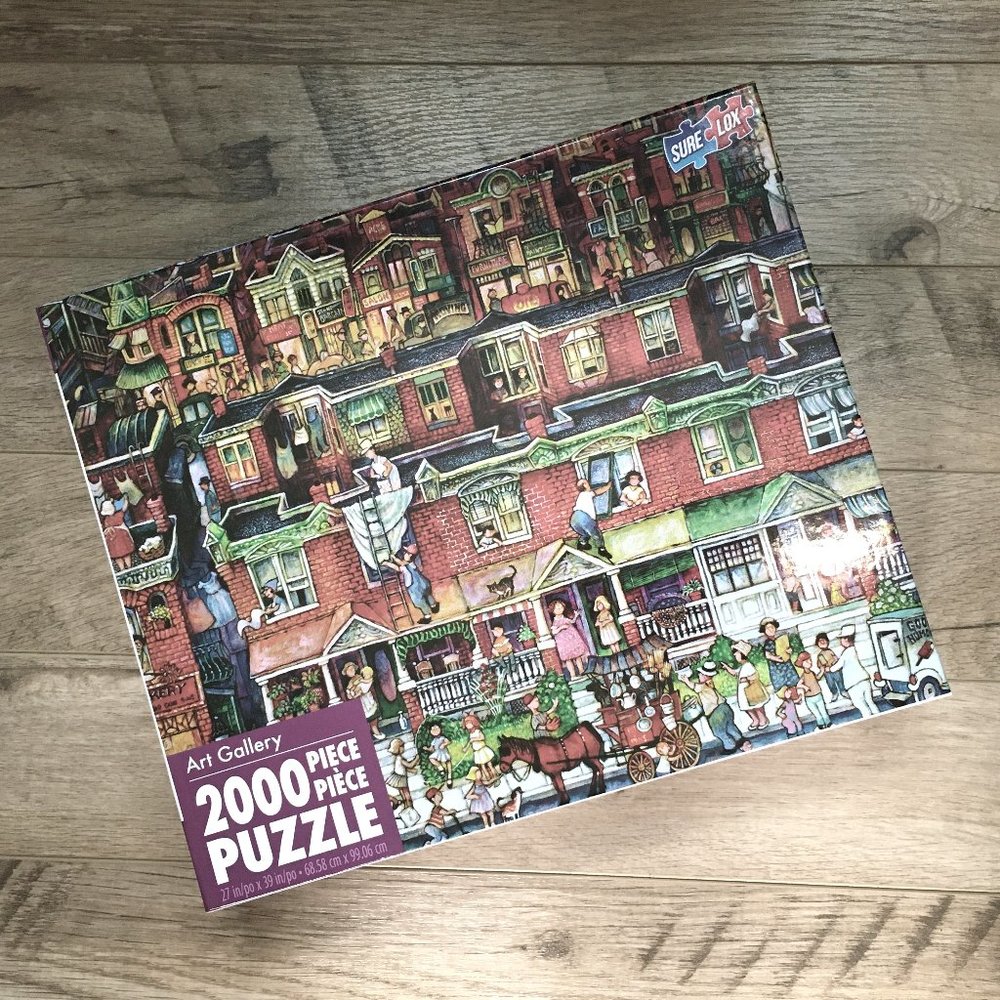 NWT 2000 Piece Art Gallery Neighborhood Puzzle Rare Large Jigsaw